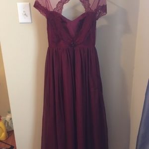 Bridesmaid dress dark mauve tulle